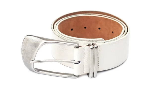 White leather belt — Stock Photo, Image