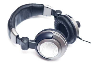 Isolated big grey headphones clipart