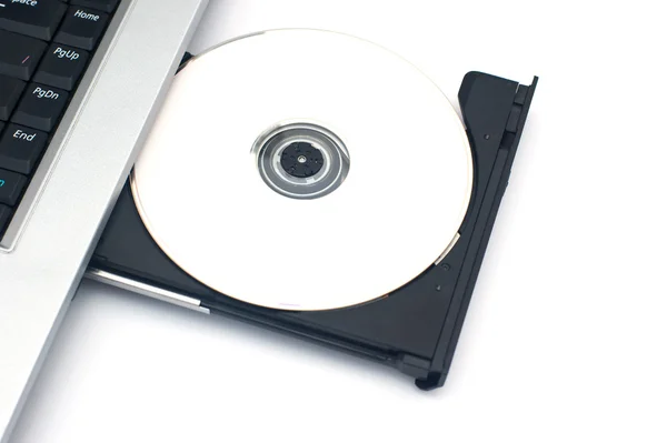 Laptop com o disco em branco — Fotografia de Stock