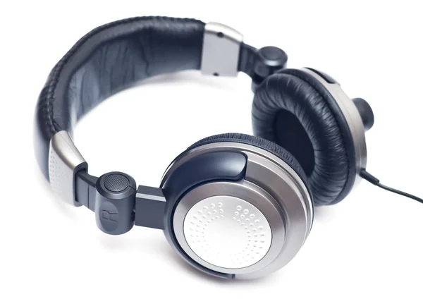 Isolated big grey headphones — Stock Photo, Image