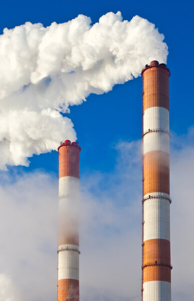 Factory pipe and smoke