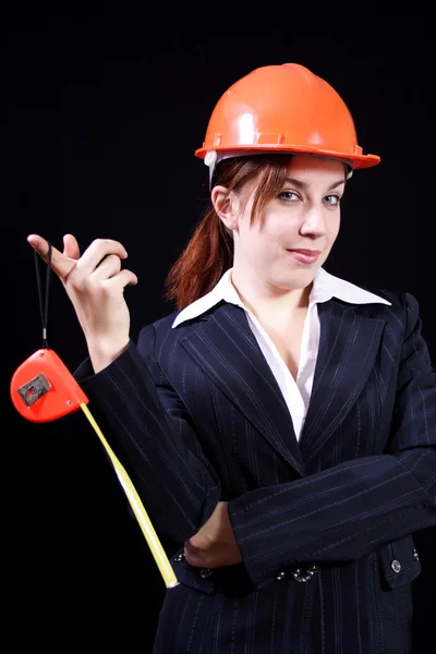 Lány a builder — Stock Fotó