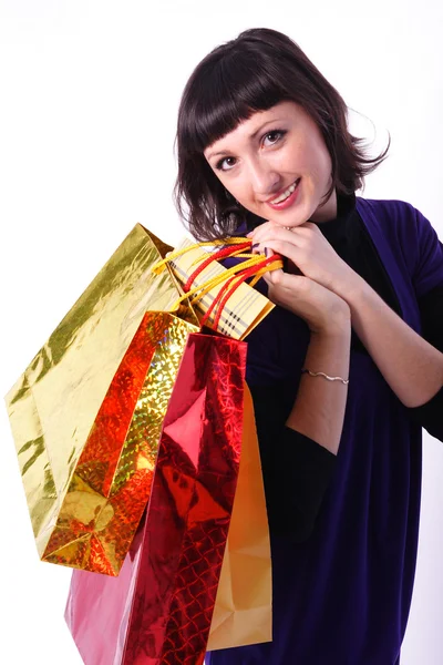 Woman with bags — Stock Photo, Image