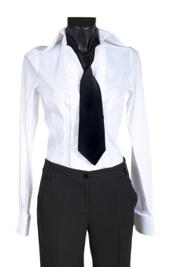 Female suit with a necktie clipart