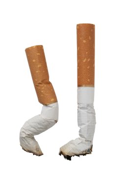 Two stubs of cigarettes clipart
