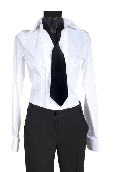 Female suit with a necktie — Stock Photo, Image