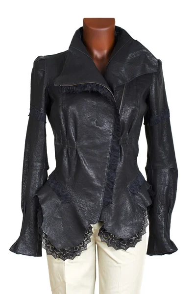 Jaqueta de couro feminino — Fotografia de Stock