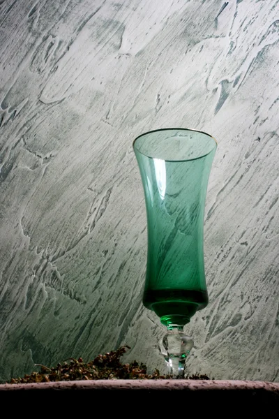 Green wine glass — Stock Photo, Image