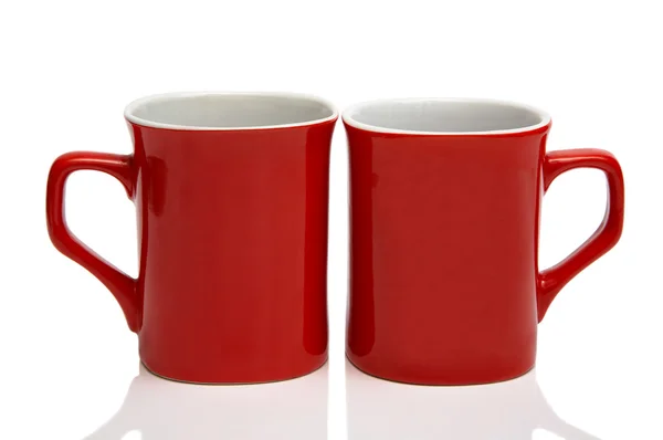 Zwei rote Tassen — Stockfoto