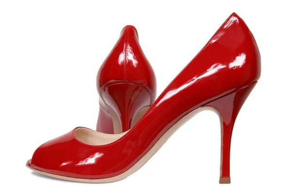 Červené ženské boty — Stock fotografie