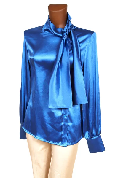 Blue silk blouse — Stock Photo, Image