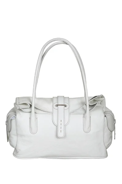 Λευκό δερμάτινη τσάντα — Stockfoto