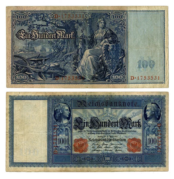 100 Reichsmarka niemiecki — Zdjęcie stockowe