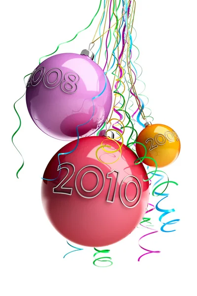 Beyaz Bir Arka Plan Üzerinde Yeni Yıl 2010 — Stok fotoğraf