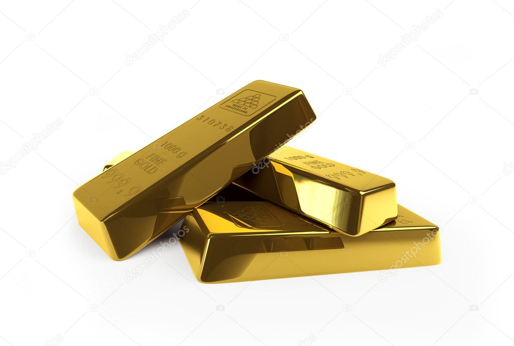 gold block on a white background