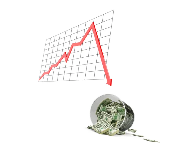 Finanskrisen soporna hink — Stockfoto
