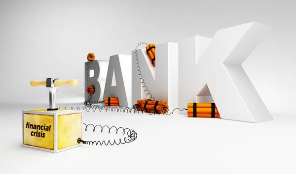 Απειλή για μια τράπεζα — Φωτογραφία Αρχείου