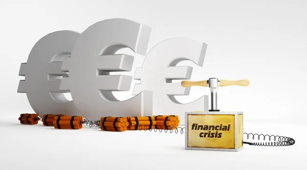 Evro e crise financeira — Fotografia de Stock