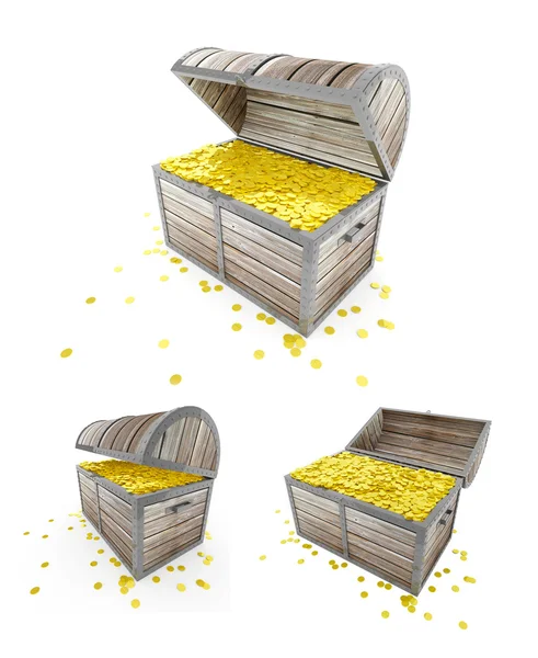 Bröstet guld pengar — Stockfoto