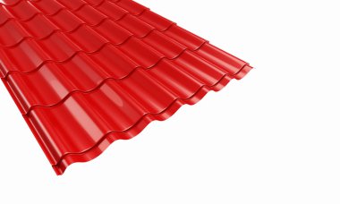 Roof red metal tile clipart