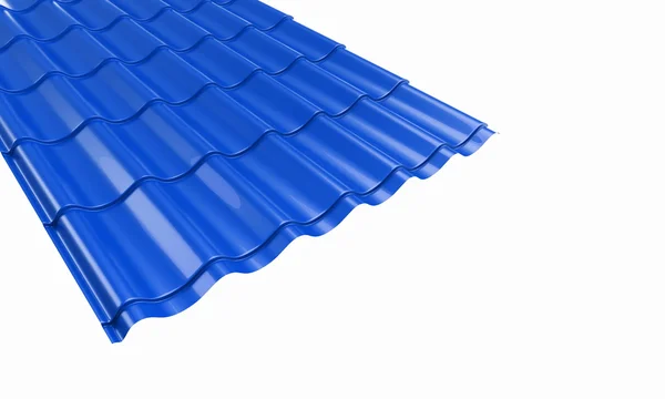 Telha de metal azul telhado — Fotografia de Stock