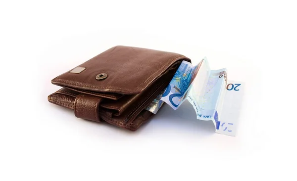 Wallet and euro — Stock Photo, Image