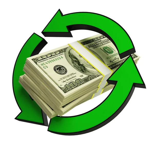 Recyklace dolar — Stock fotografie