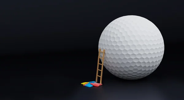 Golfball mit Leiter — Stockfoto