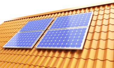 Roof solar panels clipart