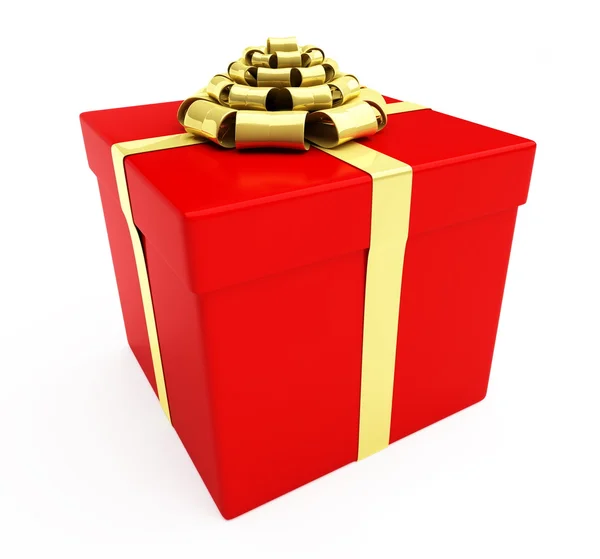 Rotes Geschenk isoliert auf weißem Hintergrund — Stockfoto