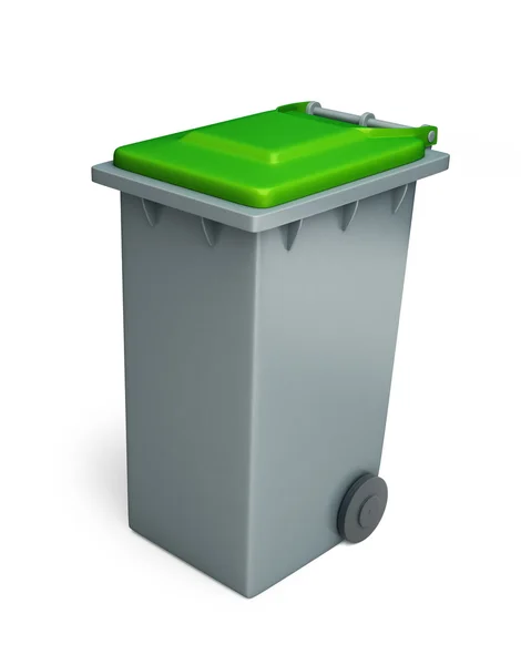 Utilização da cesta de lixo isolado em um fundo branco — Fotografia de Stock