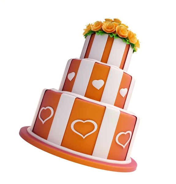Dreistöckiger Kuchen — Stockfoto