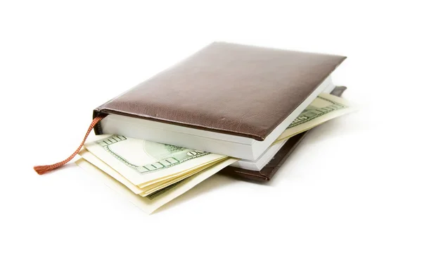 Chave de dinheiro do livro de notas — Fotografia de Stock