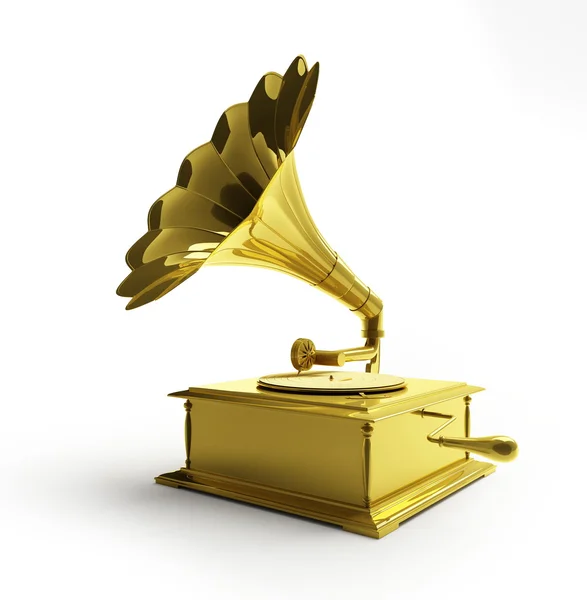 Gold gramophone — Stock Photo, Image