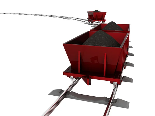 Trolley with coal — Stock Photo, Image