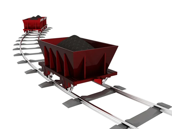 Trolley mit Kohle — Stockfoto