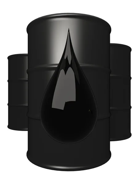 Oil drop and barrel — Stock Photo, Image