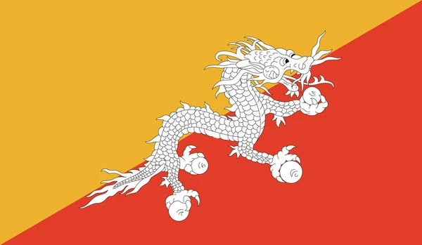 Bhutan bayrağı — Stok Vektör