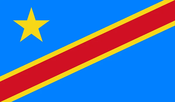Kongó, Demokratikus Köztársaság lobogója — Stock Vector