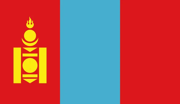 Mongolia Bandiera — Vettoriale Stock