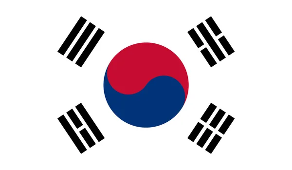 韩国、 南旗 — 图库矢量图片