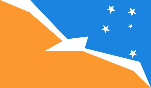 Tierra del fuego eyaletinin bayrağı — Stok Vektör