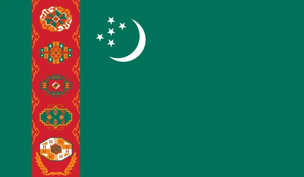 トルクメニスタンの旗 — ストックベクタ