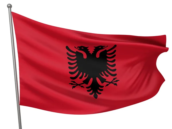Albania National Flag — Stock Photo, Image