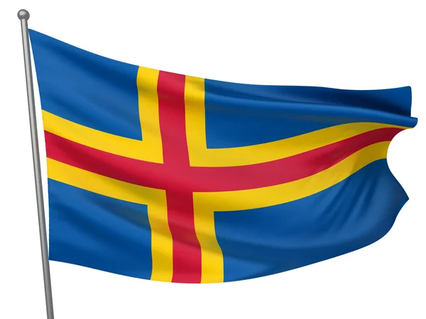 Bandeira nacional da Aland — Fotografia de Stock