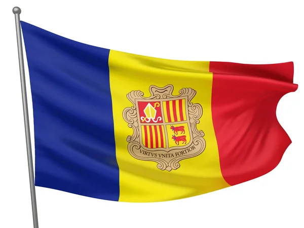 Національний прапор Андорри — стокове фото