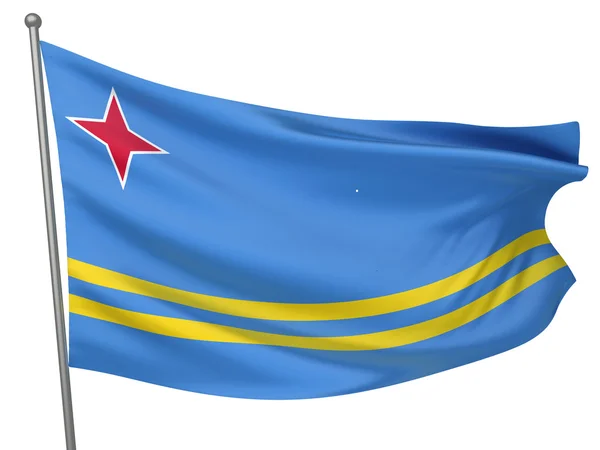 Εθνική σημαία της Αρούμπα — Φωτογραφία Αρχείου