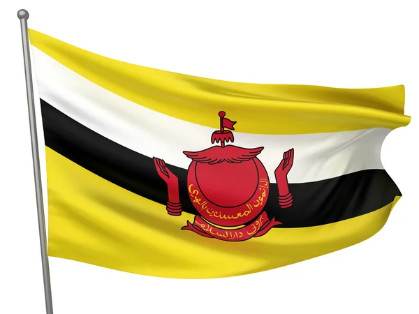 Národní vlajka Bruneje — Stock fotografie