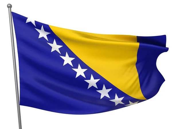 Nationale vlag van Bosnië en herzegovina — Stockfoto