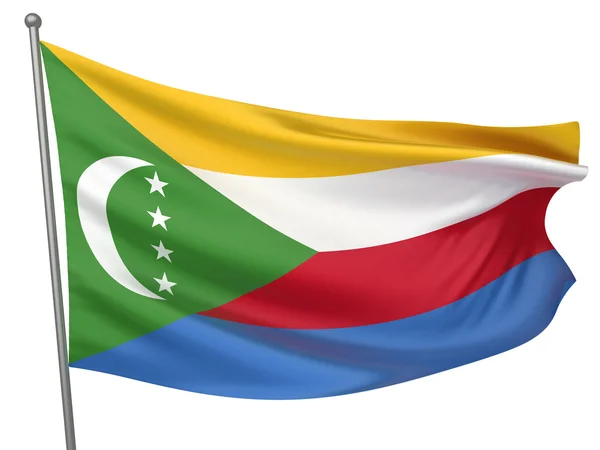 Komorská vlajka národní — Stock fotografie